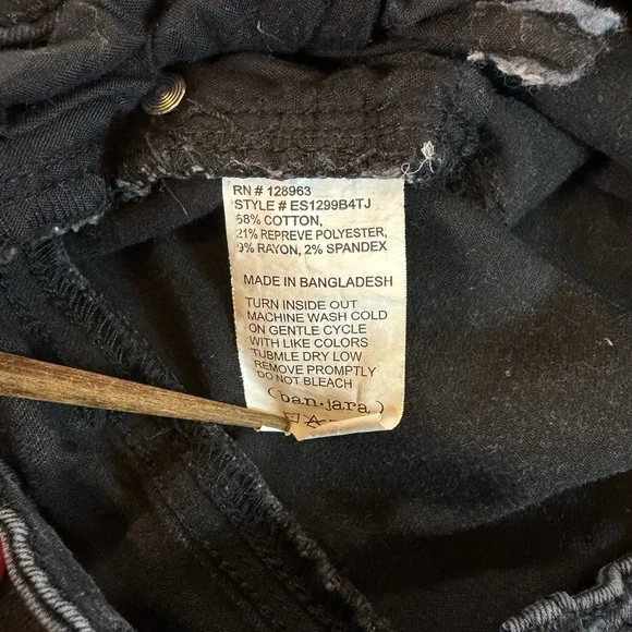 Banjara Super Flare Bell Bottom Jeans, Size 3/25 Cotton Rayon Blend Dark Blue - Picture 4 of 9